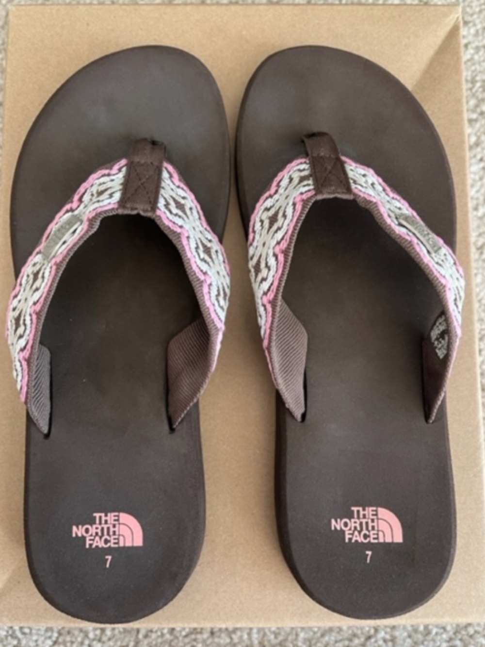 The North Face Flip Flops Size 7 Brown Sport Sandals